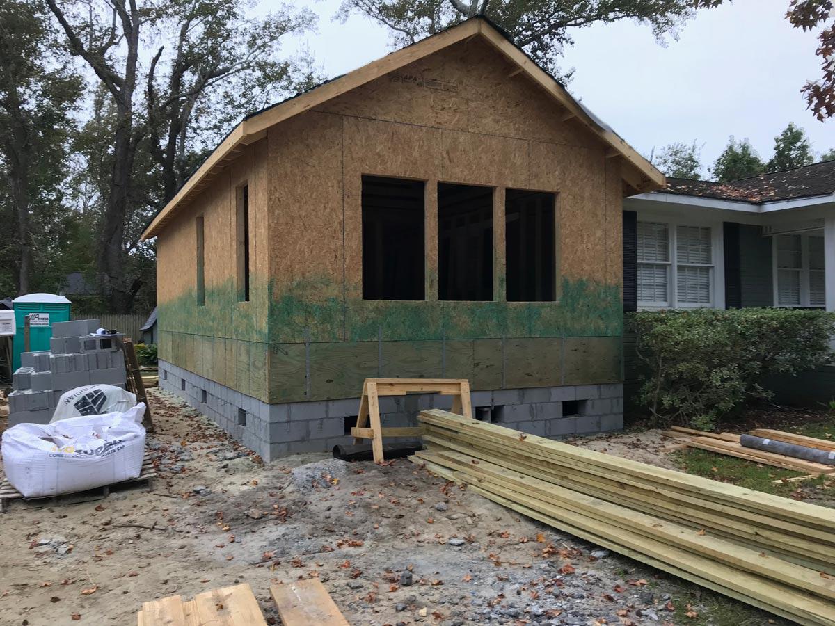 Owner suite addition and footprint expansion in progress seen from the outside