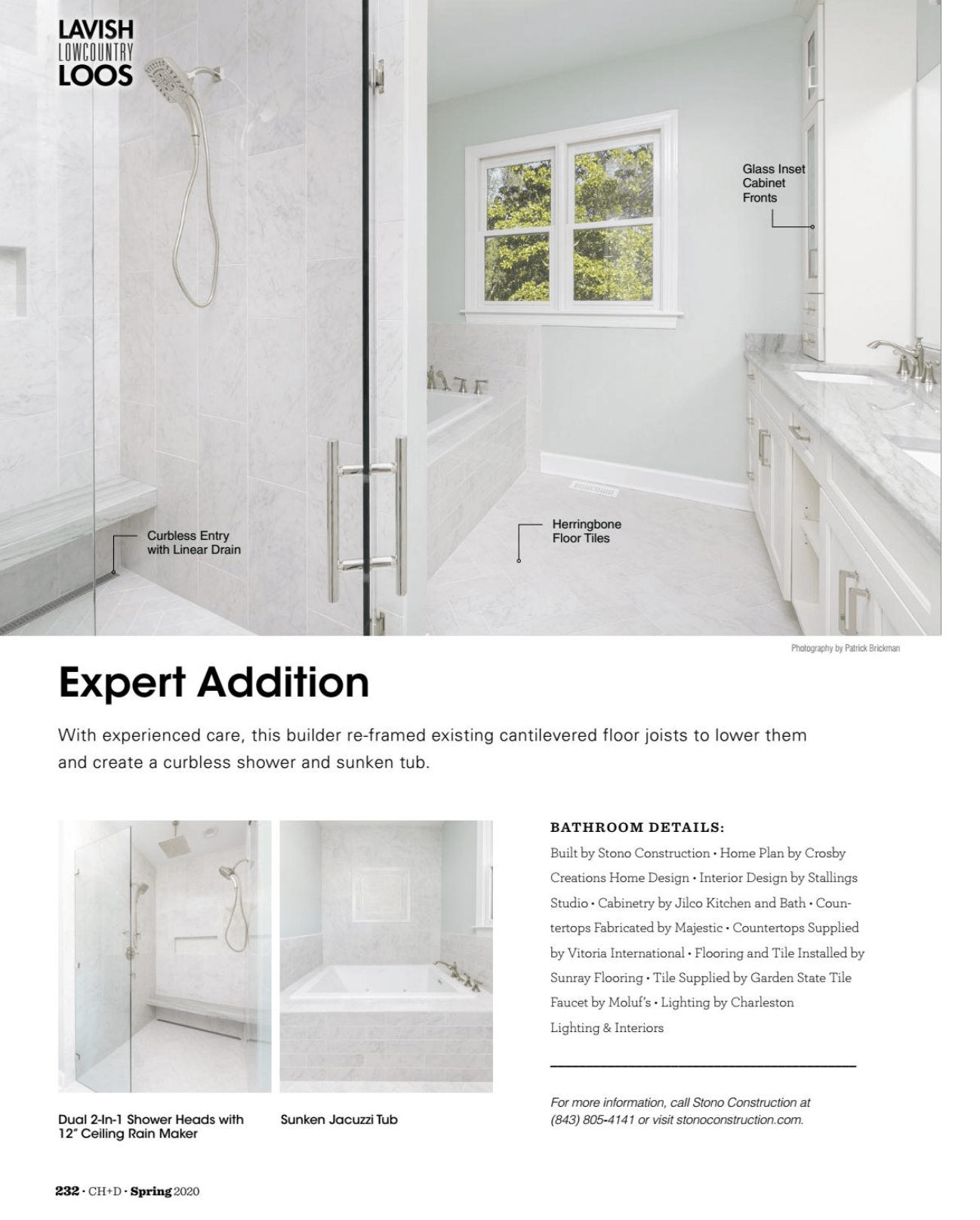 Charleston Home and Design Magazine article snippet entitled "Expert Addition"