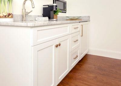 Wet bar with sink, keurig and microwave.