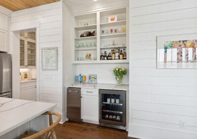 Wet bar with ice maker and wine cooler