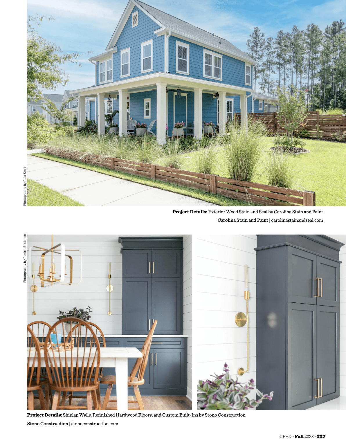 Stono Construction feature in Charleston Home and Design Magazine's Fall 2023 issue- Dining room remodel.